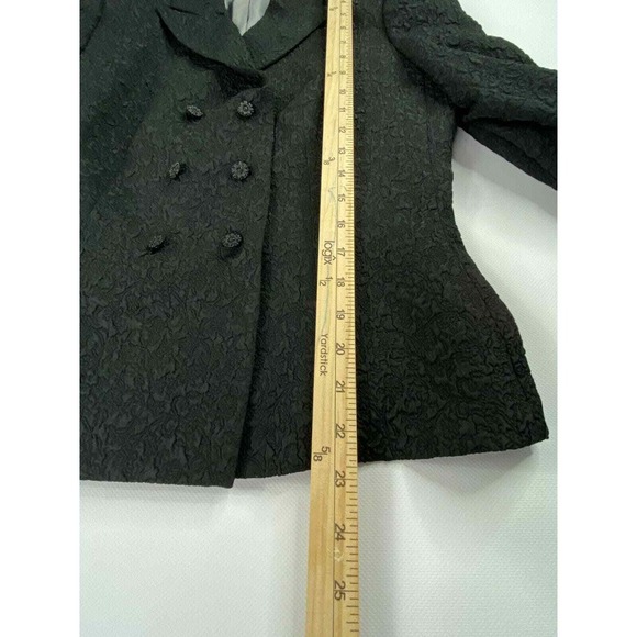 Kasper Petite Womens‎ Jacket Button Front Long Sleeve Geometric Black Size 8P - Picture 6 of 10